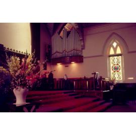 Interior of St Stephen's Presbyterian Church, corner Limestone and Gordon Streets, Ipswich, c.1970