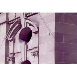 Detail of the Ipswich Post Office clock tower, Brisbane Street, Ipswich, c.1970