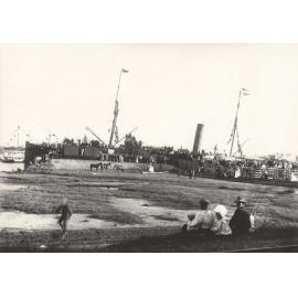 Thought to be Troop Ship Embarking for South Africa, Brisbane, c.1900