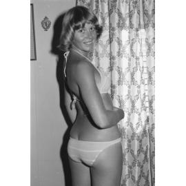 Unidentified woman modelling bikini, Ipswich, Queensland, January 1978