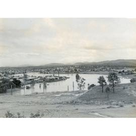 Hancock Brothers sawmill, during flooding, North Ipswich, 1974
