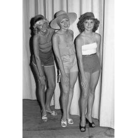 Unidentified women modelling casualwear, Ipswich, December 1977