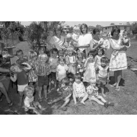 Christmas party with unidentified children, Ipswich, December 1977