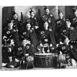 Photo of the Ipswich Caledonian Pipe Band, Ipswich, n.d.