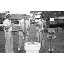 Sealing of the Grandchester State School centenary celebration time capsule, Grandchester, Ipswich, January 1978