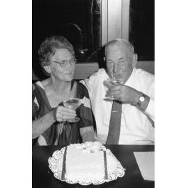 Couple celebrating wedding anniversary, Ipswich, January 1978