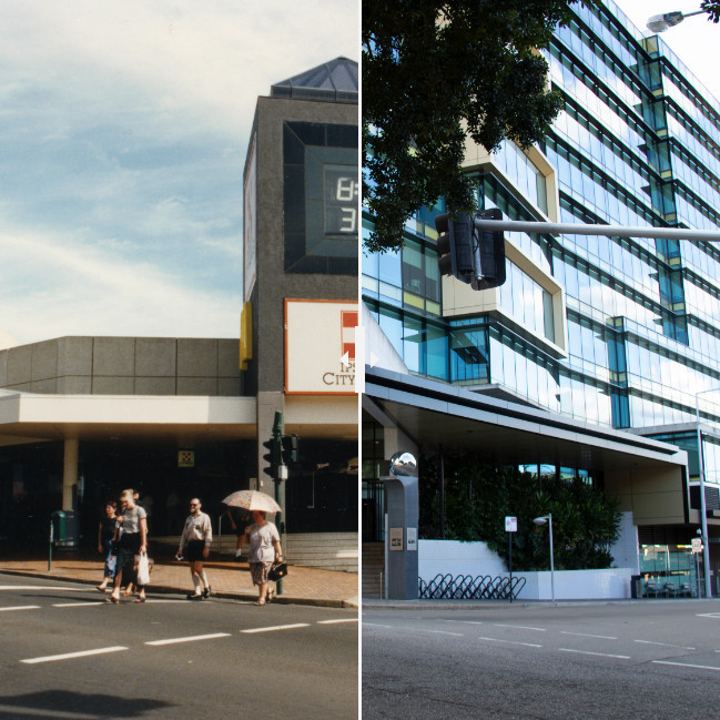 Corner of Brisbane & Bell Streets, Ipswich, 1998 and 2023