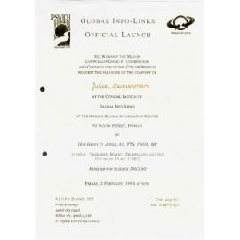 Global Info-Links Official Launch, invitation, 1995