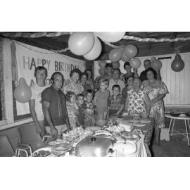 Eva Hardie on her birthday, Ipswich, December 1977