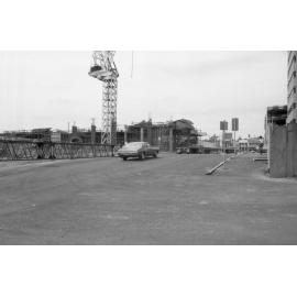 Construction of Ipswich Train Station on Bell Street, Ipswich, December 1977