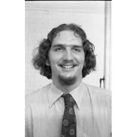 Unidentified cricketer wearing a patterned tie, Ipswich, Queensland, February 1978