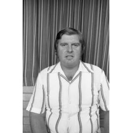 Unidentified man in striped shirt, Ipswich, Queensland, 13th February 1978