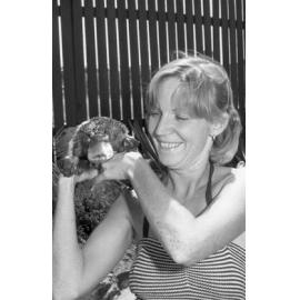 L. Ward with platypus, Ipswich, 16th February 1978