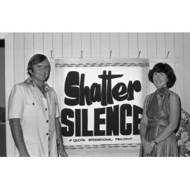 Quota International presenting their Shatter Silence campaign, Ipswich, Queensland, 16th February 1978
