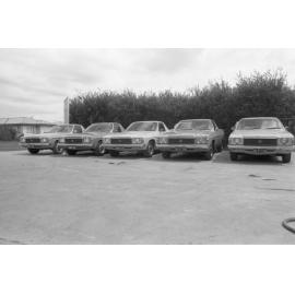 Holden HJ Utes at Faulkner Motors, Ipswich, November 1977