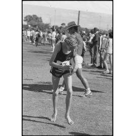 Unidentified runner competing at Cross Country at Limestone Park, Ipswich, July 1985