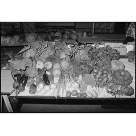 Fresh farm vegetables displayed for sale, Ipswich, July 1985