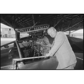 Unidentified Man Inspecting F-111 Cockpit, Amberley, Ipswich, July 1985