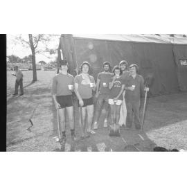 Workers taking lunch during Ipswich General Cemetery 'Clean-Up' campaign, Ipswich, 18th June 1977