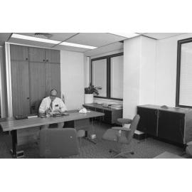 Ipswich City Administrator A. G. Milton in his office at Ipswich City Council, Ipswich, January 1978