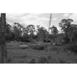 Workers constructing a bridge at an unidentified mine, Ipswich, Queensland, 14th February 1978