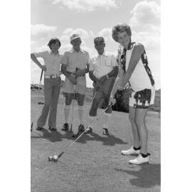Unidentified golf players, Ipswich, 9th October 1977
