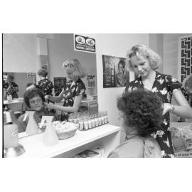 Hairdressing at Clarkia Salon, Ipswich, February 1978