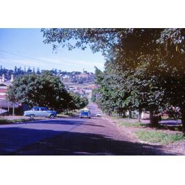 Streetscape from back of Ipswich General Hospital, Ipswich, 1963