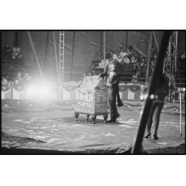 Unidentified performers in circus act, Ipswich, July 1985