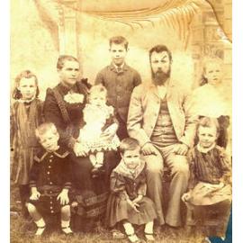 Family of Joseph Tomas Young and Mary Ann Young (nee Wilkinson), who lived near Blair School, Ipswich, 1890s