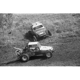 Sprint Cars, No. 22, driven by Tom Poots, and No. 6, racing in the 1979 Queensland Times Off-Road Spectacular, Minden, Somerset, November 1979
