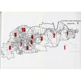 Map showing the electoral ward boundaries of Ipswich, 1978-1979