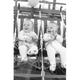 Unidentified baby twin girls, Gatton, Queensland, 16th October 1977