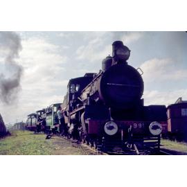 Trains in the north yard, Ipswich Railway Workshops, North Ipswich, 1969