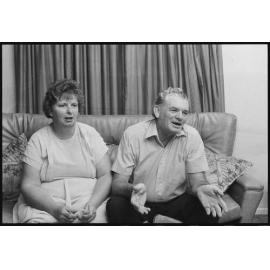 Ipswich Mayor John Nugent with unidentified woman thought to be Glenis Nugent, Ipswich, Queensland, February 1986