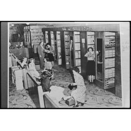 Shoe section of an unidentified department store