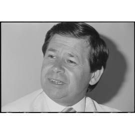 Unidentified man being photographed whilst interviewed, Ipswich, January 1986