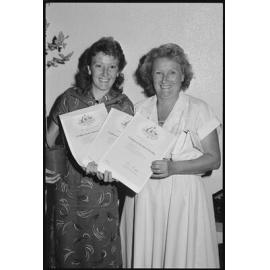 Dianne Patricia Jones and Ruth Edna Jones receiving Certificate of Australian Citizenship, Ipswich, January 1986