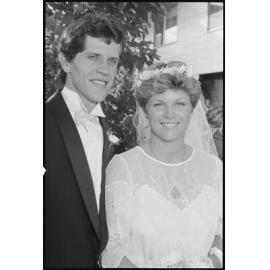 Unidentified bride and groom, Ipswich, January 1986