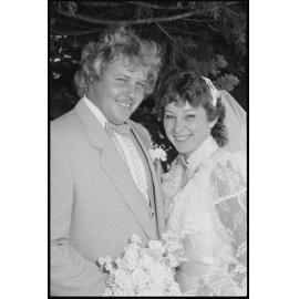 Unidentified bride and groom, Ipswich, January 1986