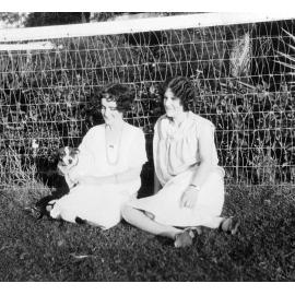 Elsie (Queenie) Jones and Myra Leard at Oakleigh, Redbank Plains, Ipswich, c.1920