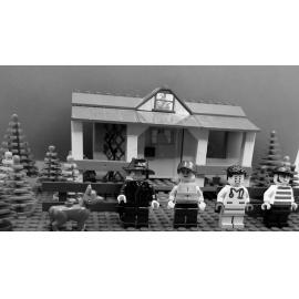 Brickswich version of Flint Street house with Richards family in front, North Ipswich, from c.1900 