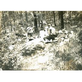 Queenie Jones, with friends, during ride to Spring Mountain, 1920s