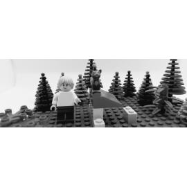 Brickswich version of Graham Foote in the garden of Rockdale Farm, Peak Crossing, Ipswich, from c.1945