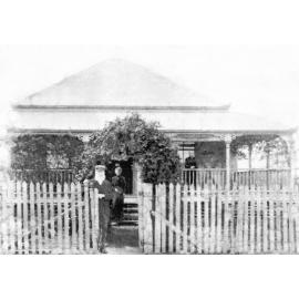 George and Mary-Ann Steele (on veranda) at their home in Rosewood, c.1908