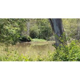 Railway Dam, and Weir, Long Gully Road, Grandchester, Ipswich, 2024