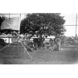 Girl guides from Ipswich competing for the Mavis Parkinson Shield, Blair School, Sadliers Crossing, 1956