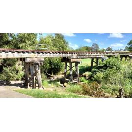 Timber Rail Bridge, Bundamba Creek, Bundamba, Ipswich, 2024