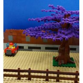 Brickswich version of Jacaranda trees at Jacaranda Butter Milk Factory, Booval, Ipswich, from 1970