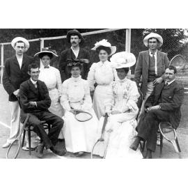 Tennis group, location unknown, 1900s